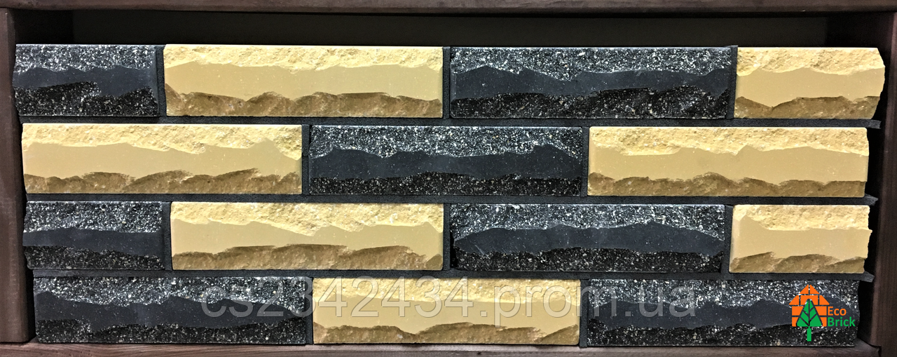 Цегла облицювальна ECOBRICK промінь 250x100x65 мм чорний, жовтий