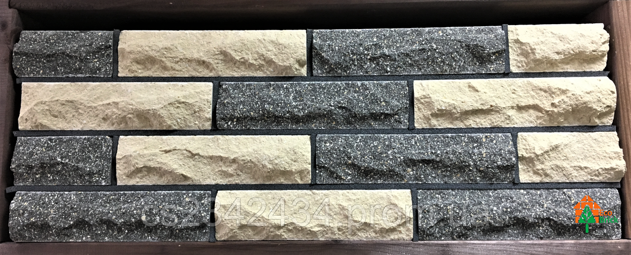 Цегла облицювальна ECOBRICK скеля 250x100x65 мм сірий, слонова кістка