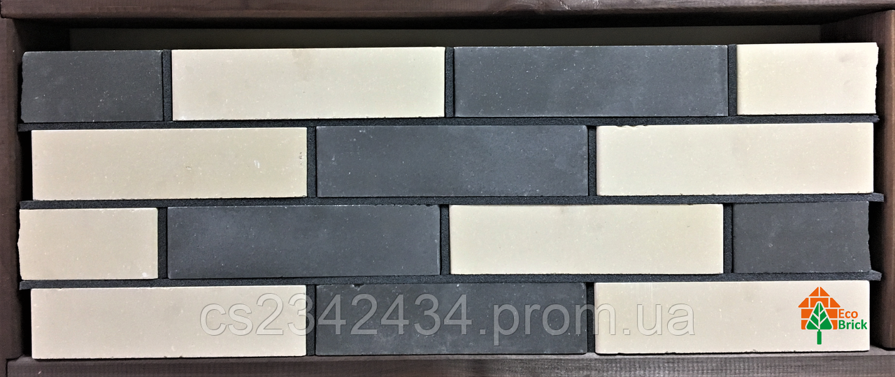 Цегла облицювальна ECOBRICK гладкий 250x120x65 мм сірий, слонова кістка