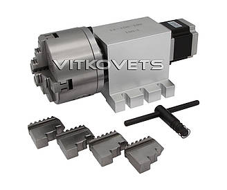 4-та поворотна вісь ПБ100-65 100:1, K12-100 на японському безлюфтовому гармонічному (хвиляному) редукторі