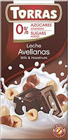 Іспанський молочний шоколад без цукру та глютену з горіхами Torras 75 г