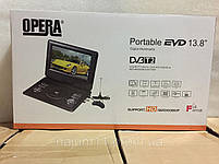 Портативний телевізор і програвач dvd opera 11.5" + T2 + USB + SD розкладачка, фото 2
