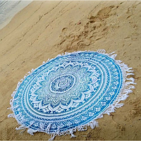 Пляжний килимок Мандала блакитний 150см