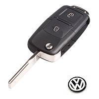 Корпус викидного ключа із заготовкою VW (2 кнопки+логотип VW Black)