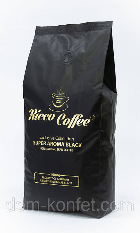 Кофе в зернах Ricco Coffee Super Aroma Black 1 кг - фото 1 - id-p661543405