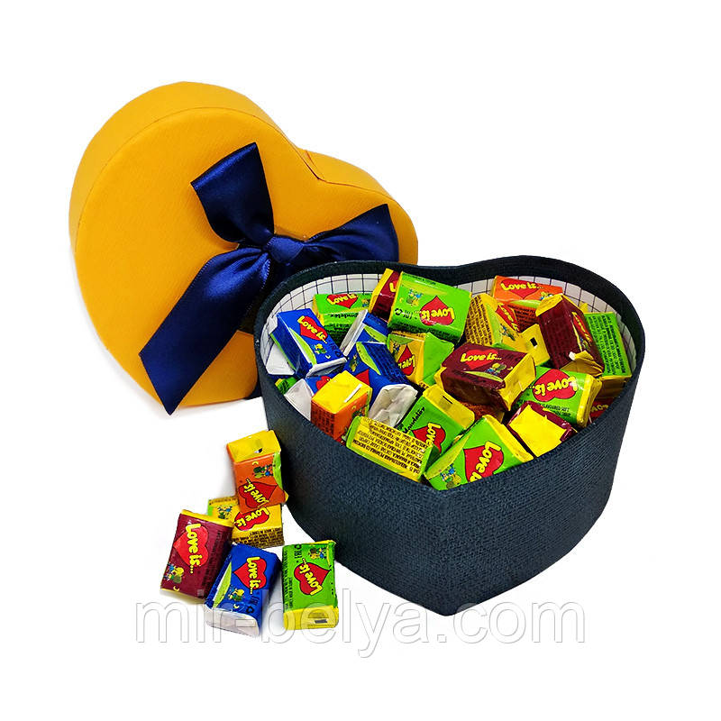 Жуйки Love is 5 смаків мікс жувальна гумка лові іс подарунковий набір 70 штук, фото 1