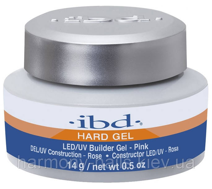 LED/UV Гель IBD Builder Gel Pink 14g, прозоро-рожевий гель