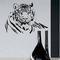 Интерьерная наклейка Сибирский тигр (самоклеющиеся наклейки животные Африка декор стен) матовая 900х672 мм