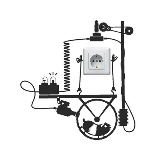 Наклейка на розетку Хом'як-електростанція (наклейки тварини декор розеток і вимикачів матова