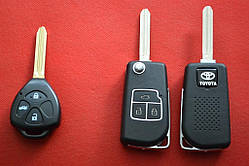 Toyota Camry, corolla, Rav4 ключ викидний 3 кнопки для перероблення, вид Original Stile