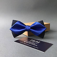 Краватка-метелик I&M Craft з гострими кінцями синій електрик атласний (100149N)