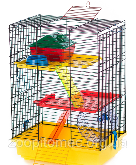 Клітка для гризунів TEDDY 2 INTER ZOO (Інтер Зоо) колор + аксесуари, 36*24*54 см, фото 1