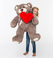 Мягкий медведь Тедди с латками 100 см + сердце