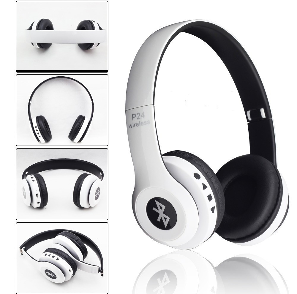 Беспроводные Bluetooth наушники P24 WIRELESS HEADPHONE (monster beats solo 2) c FM/ MP3/SD/микрофон, WHITE - фото 1 - id-p885887465