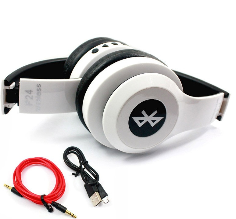 Беспроводные Bluetooth наушники P24 WIRELESS HEADPHONE (monster beats solo 2) c FM/ MP3/SD/микрофон, WHITE - фото 2 - id-p885887465