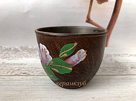 Молочна склянка з глини 180 мл із малюнком