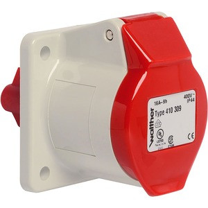 Walther 410406 Розетка панельна пряма СЕЕ-тип 4 підлогу.х16 А, 380 V, IP 44 wl410406