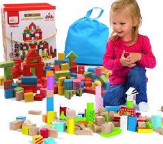 Набір дерев'яних кубиків, відро з сортувачем (100 елементів), фото 1