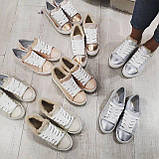 Жіночі шкіряні кеди GREY (сірий), фото 5