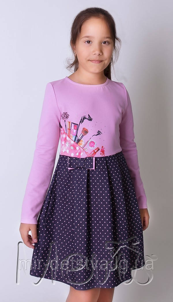 Ошатне дитяче плаття для дівчинки ТМ Мевис оптом р. 122-146 (5 шт в ростовці)