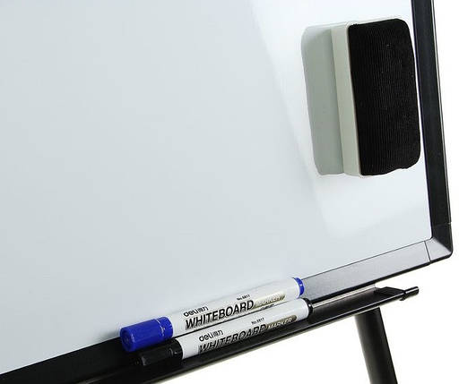 Фліпчарт Deli 7892Е 60х90 вертик, сухостир, рама алюм на тринозі (магн, марк, губка), фото 3