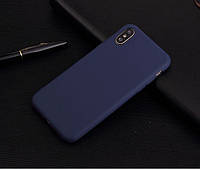 Чехол для Apple Iphone XS Max силикон soft touch бампер темно-синий
