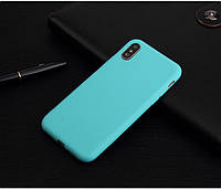 Чехол для Apple Iphone XS Max силикон soft touch бампер мятно-голубой