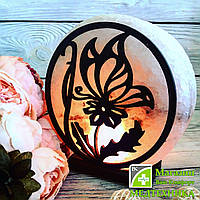 Соляна лампа «Метелик на квітці» 3-4 кг