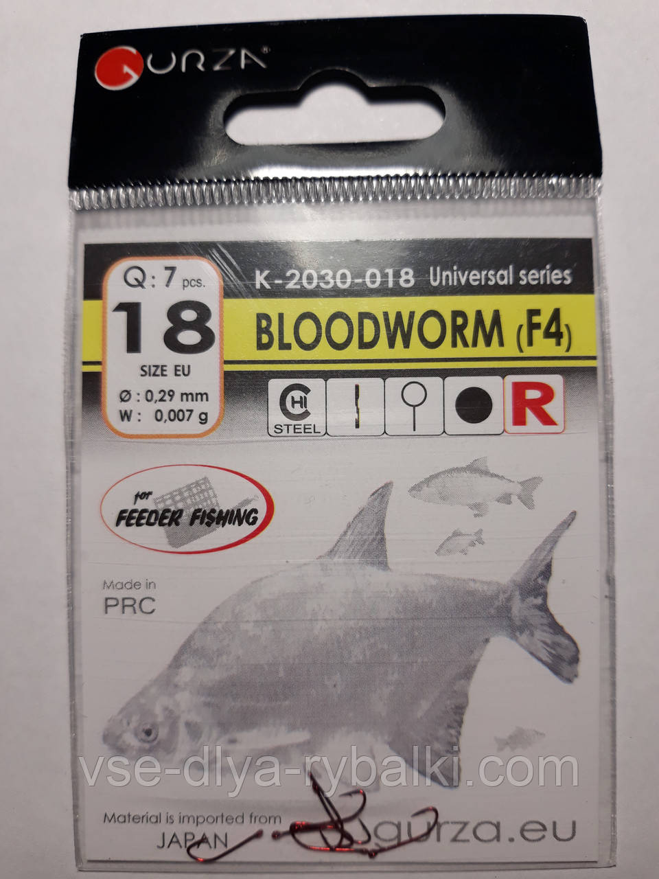 Гачки Gurza bloodworm red № 18