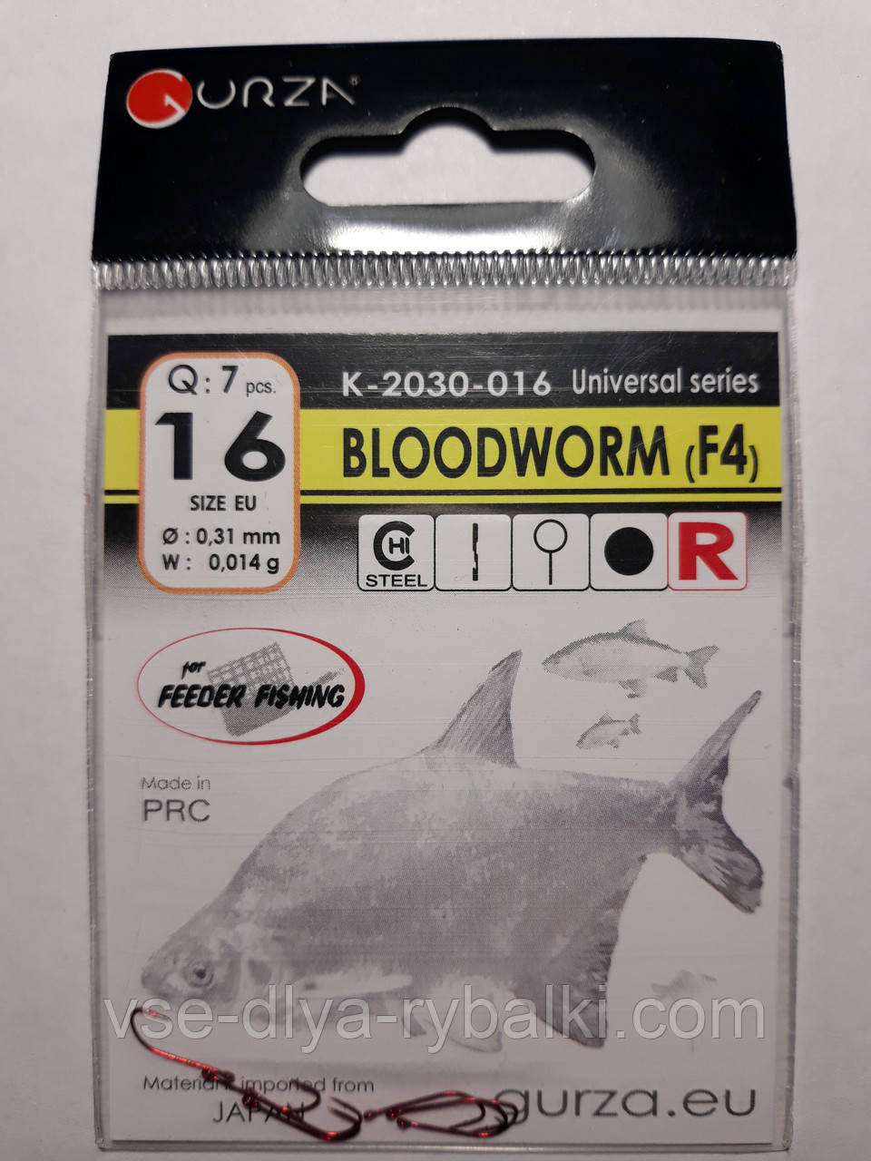 Гачки Gurza bloodworm red № 16