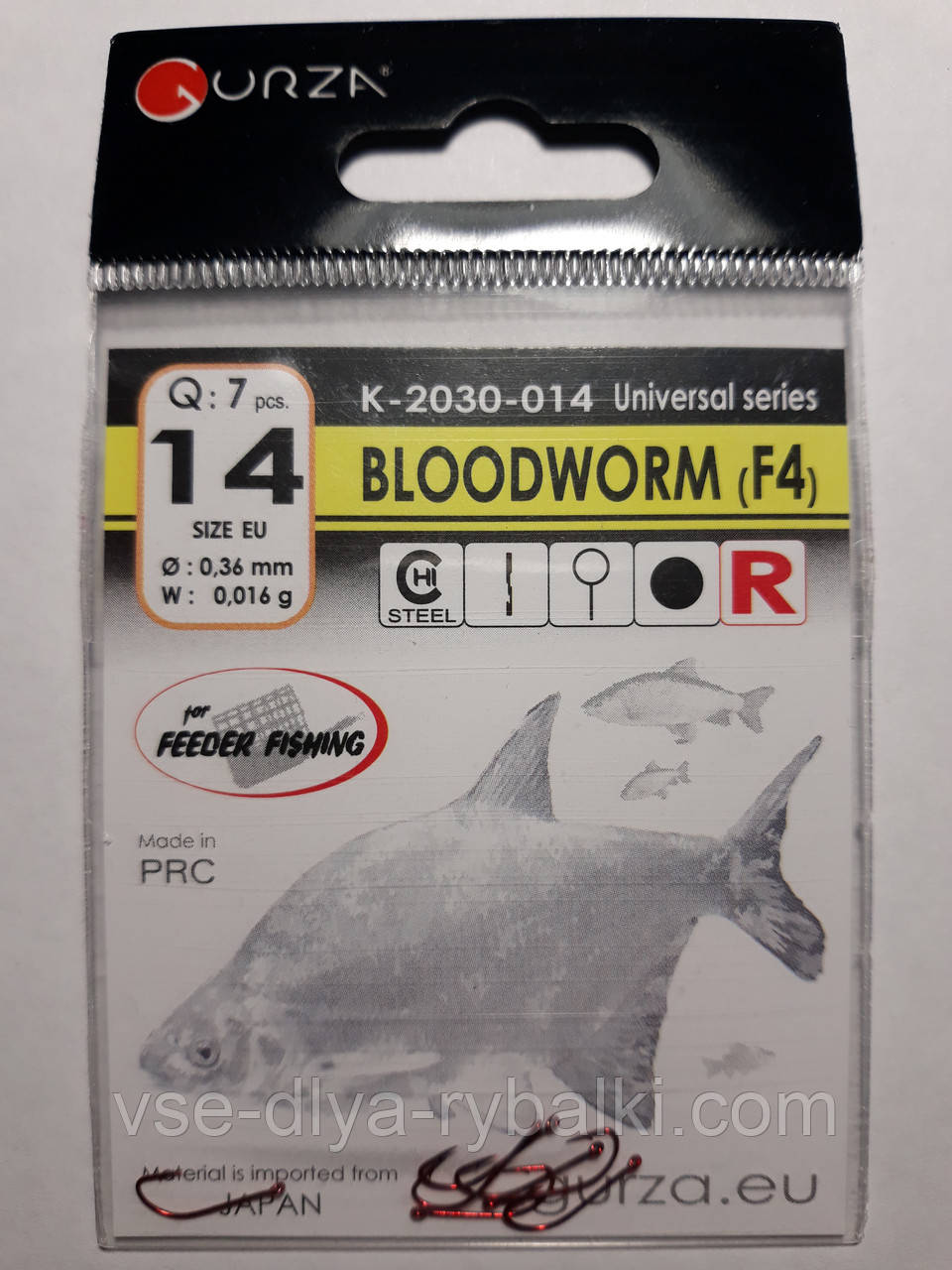 Гачки Gurza bloodworm red № 14