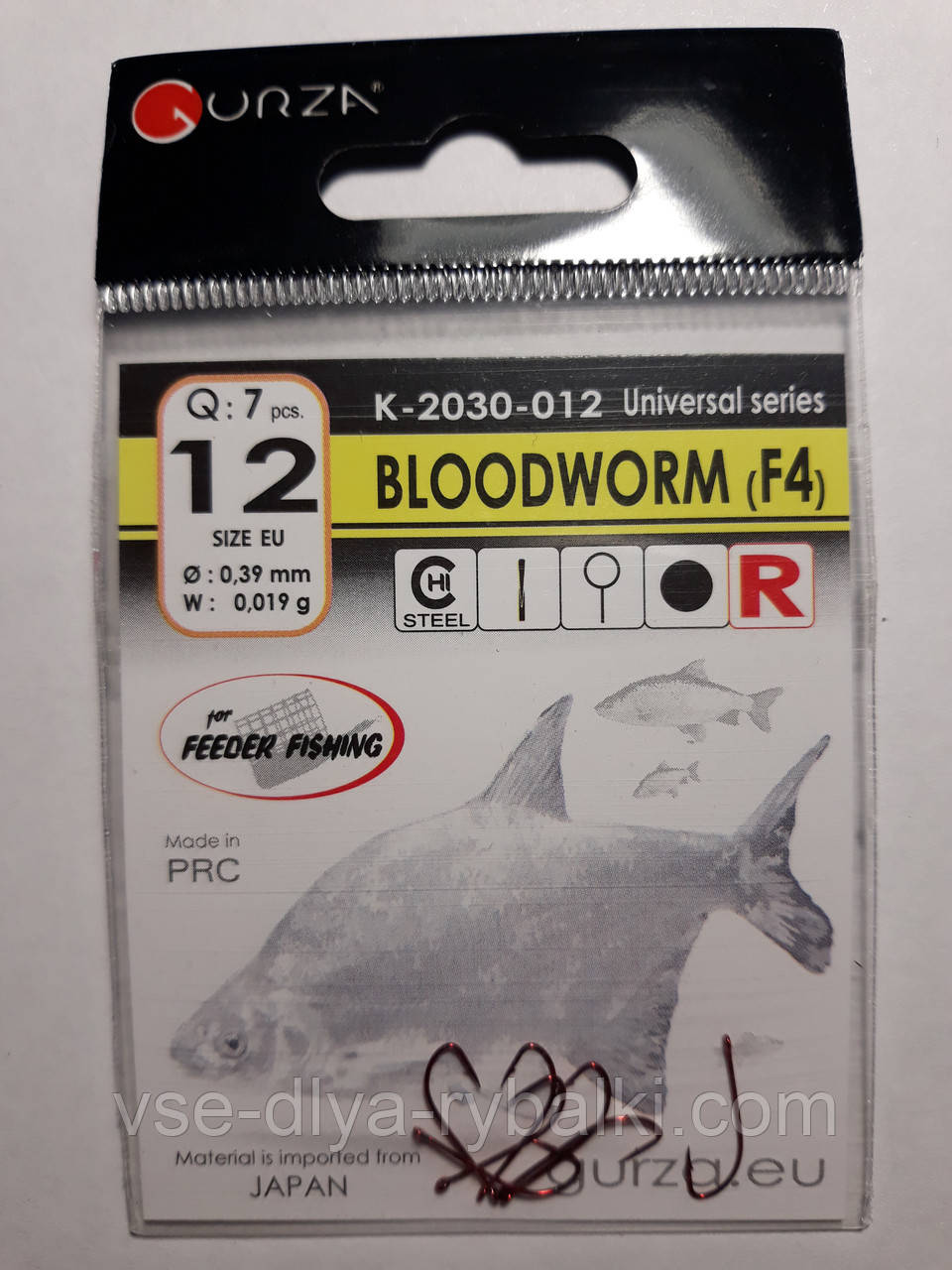 Гачки Gurza bloodworm red № 12