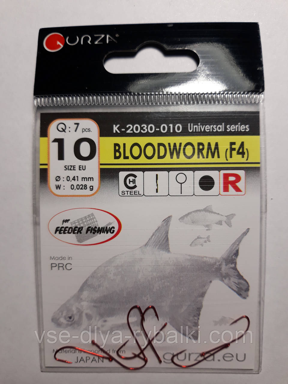 Гачки Gurza bloodworm red № 10