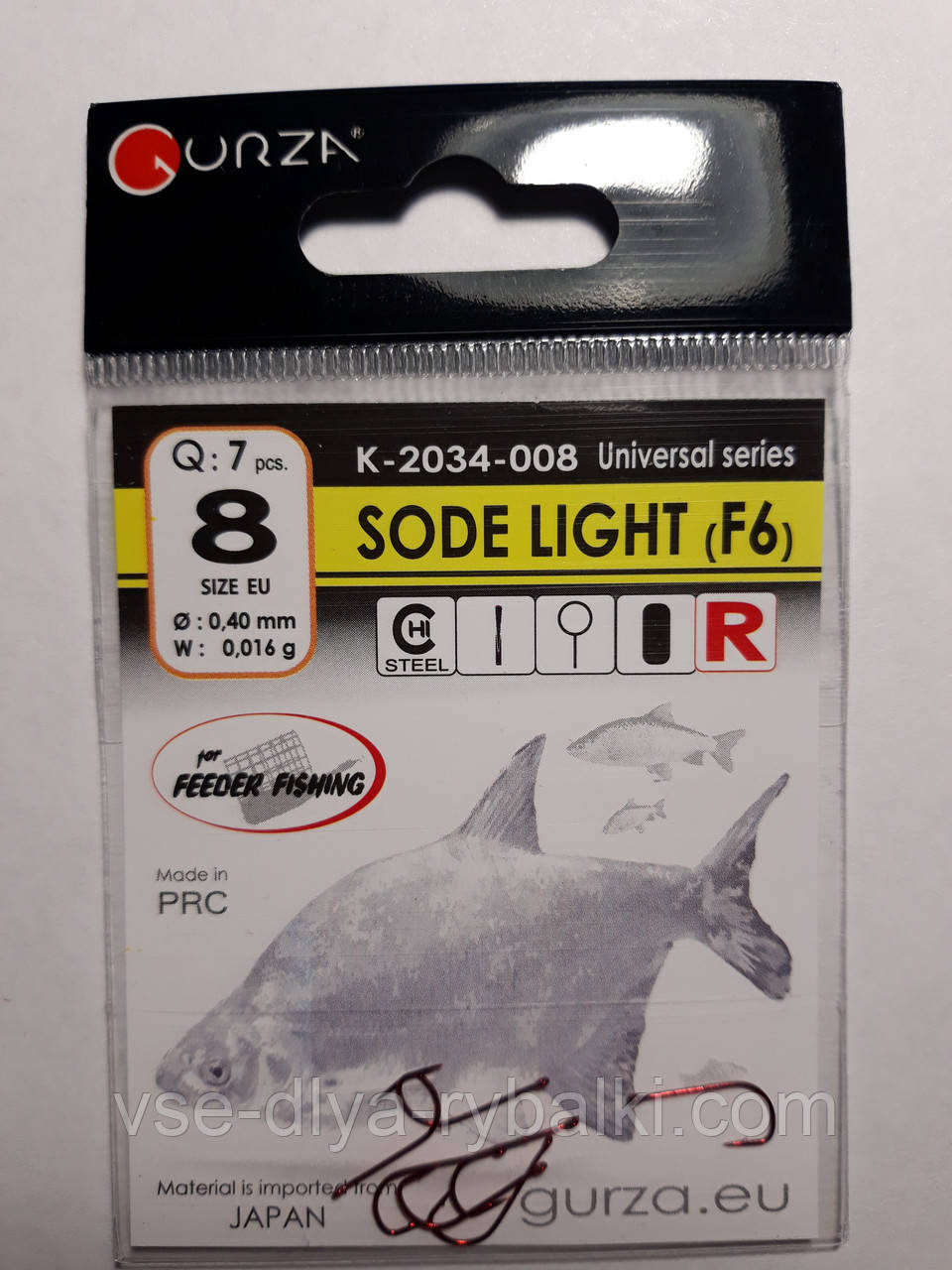 Гачки Gurza sode light red № 8
