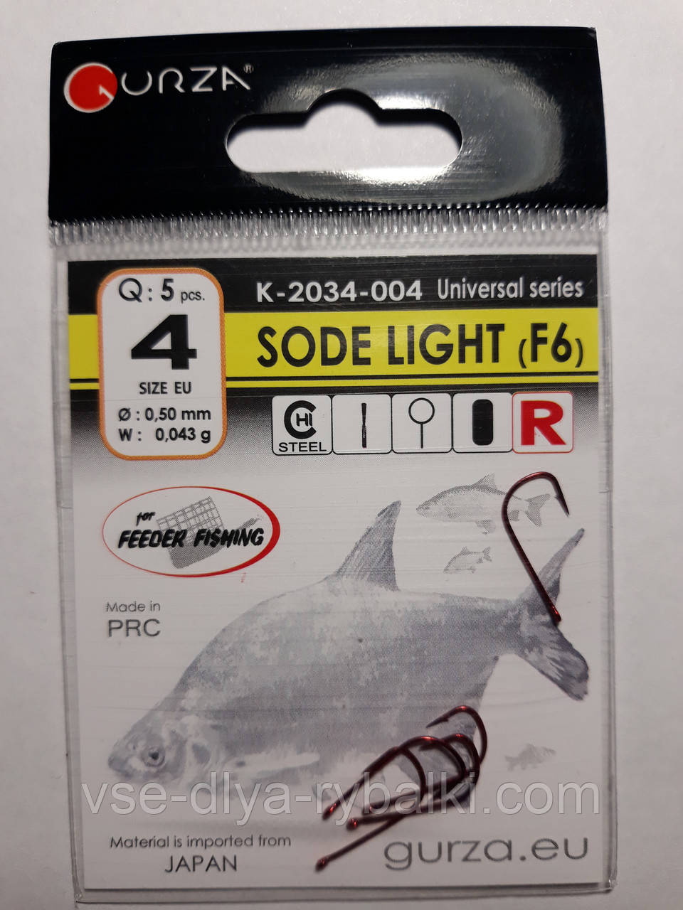 Гачки Gurza sode light red № 4
