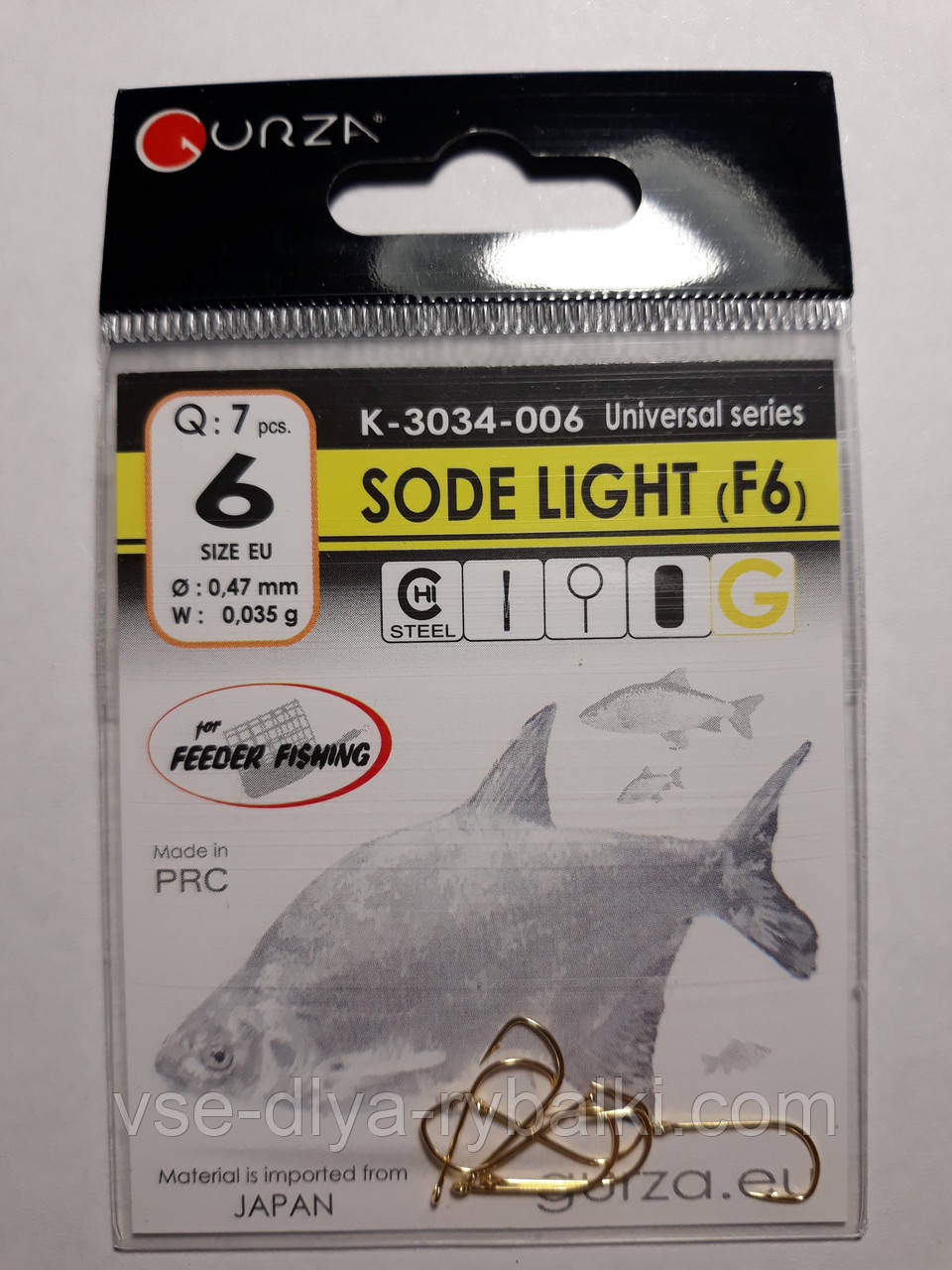 Гачки Gurza sode light gold № 6