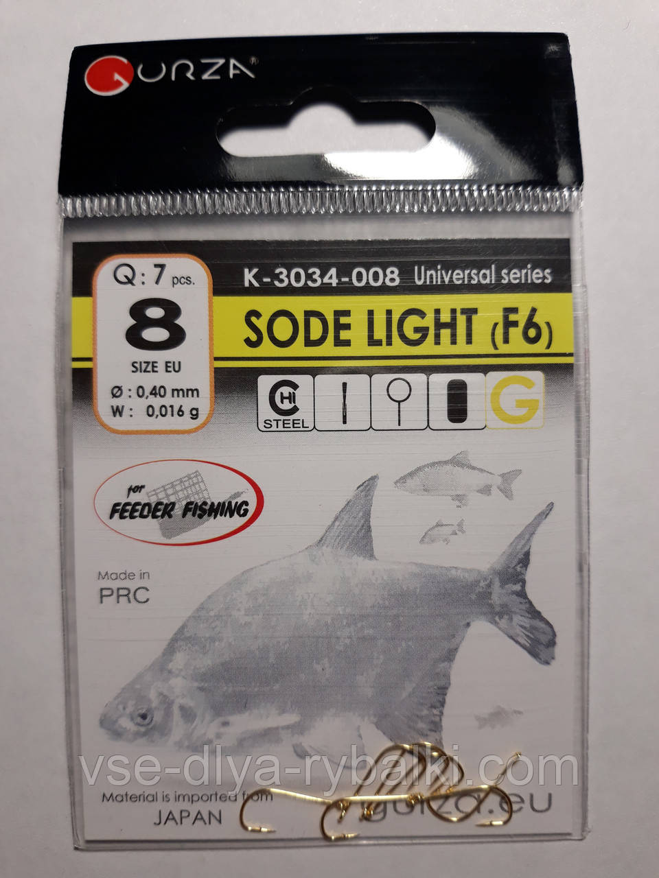 Гачки Gurza sode light gold № 8