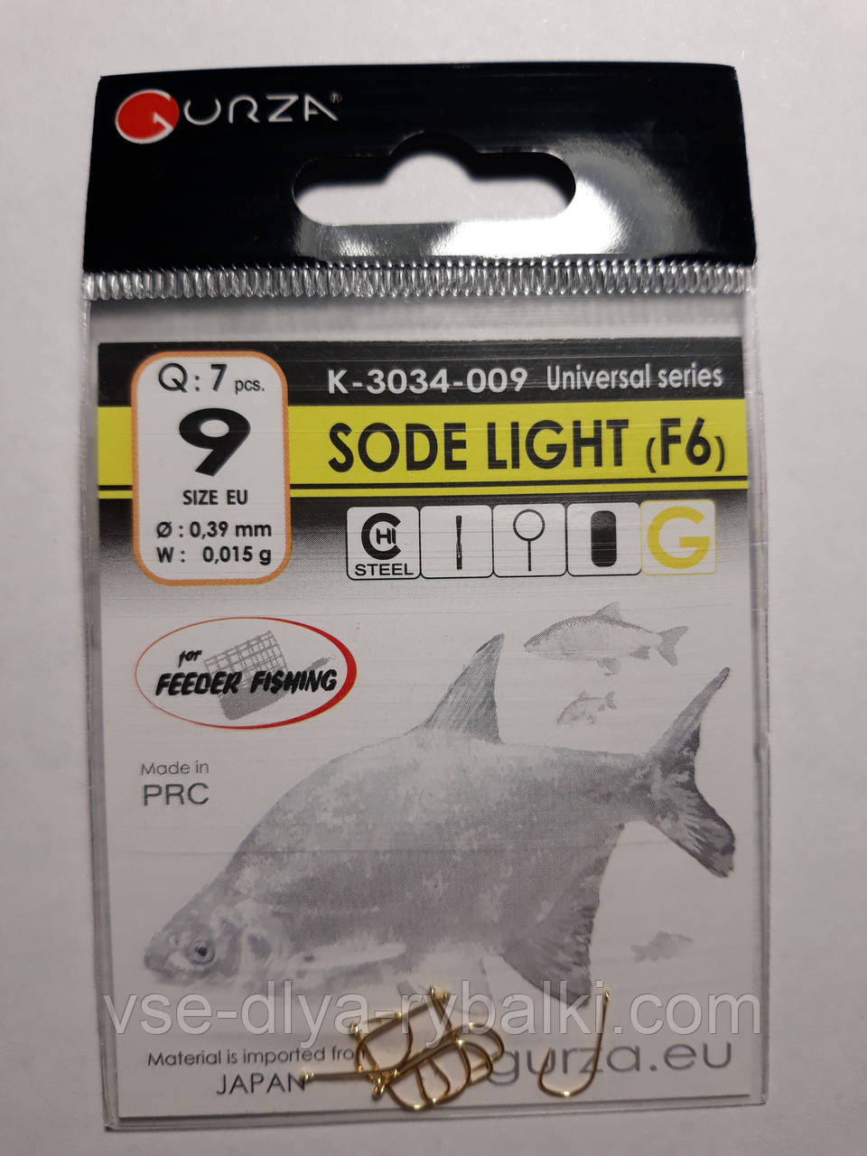 Гачки Gurza sode light gold № 9