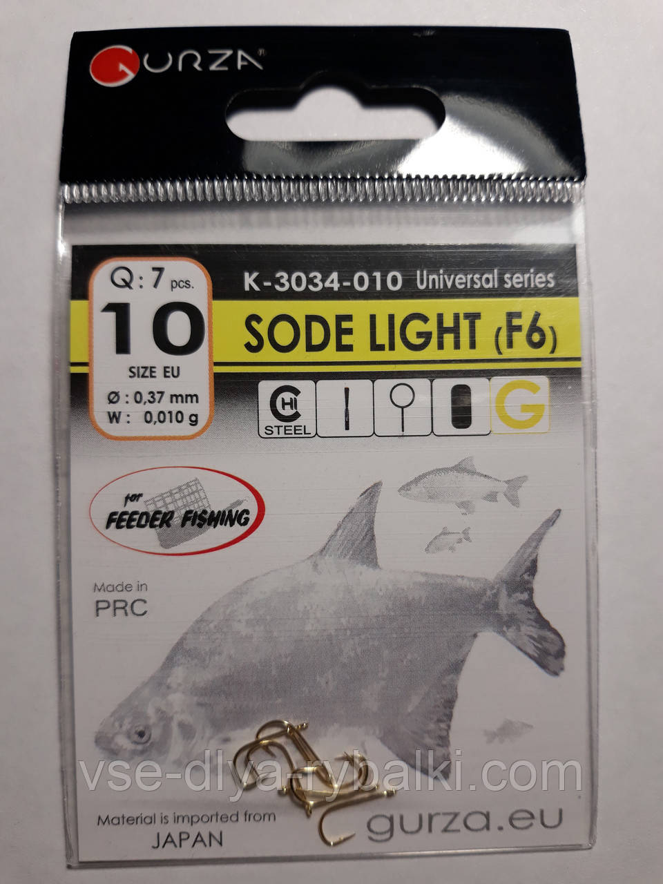 Гачки Gurza sode light gold № 10