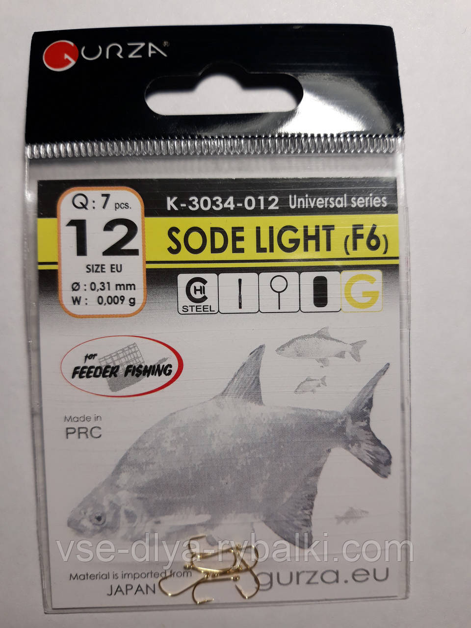 Гачки Gurza sode light gold № 12