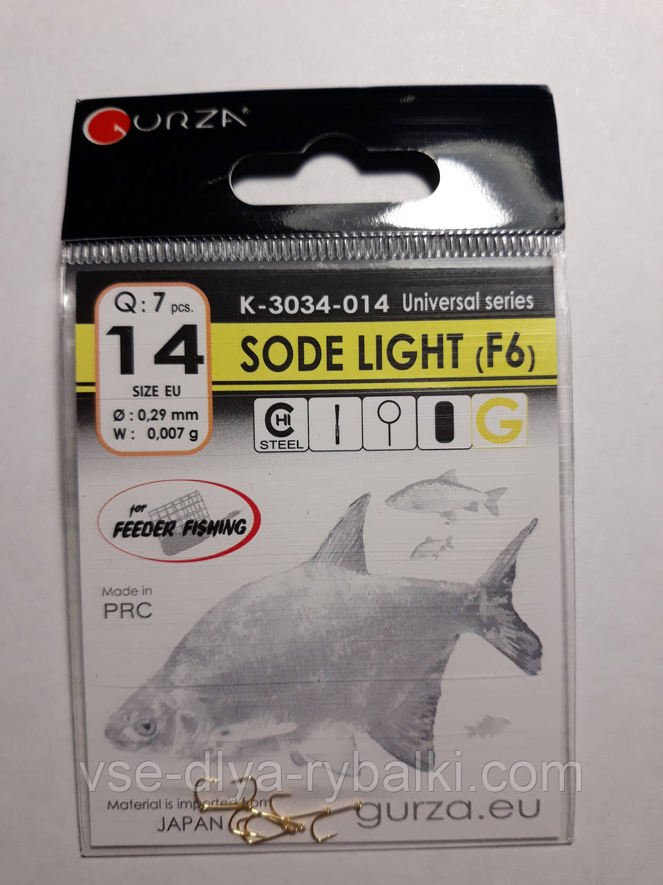 Гачки Gurza sode light gold № 14