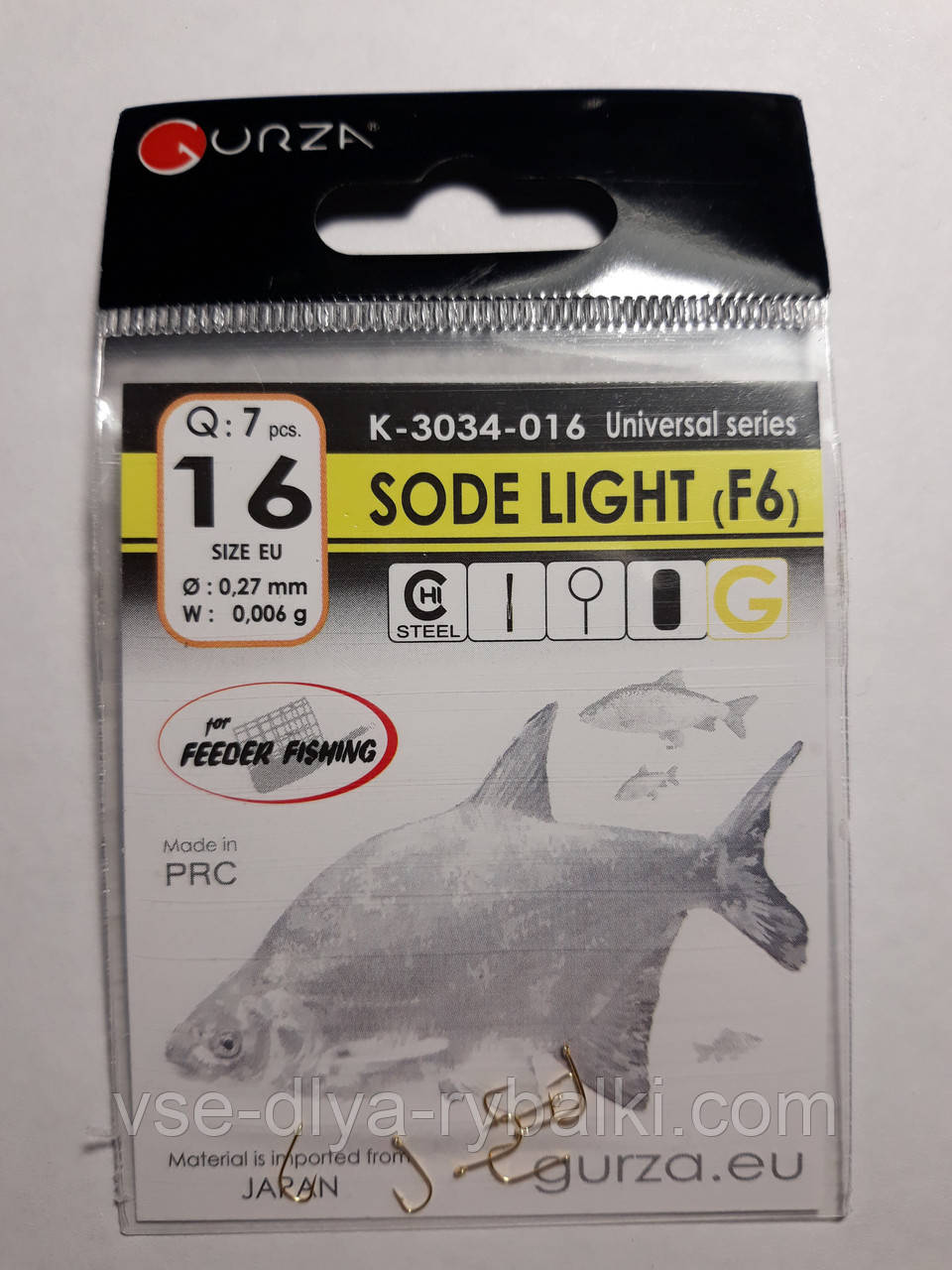 Гачки Gurza sode light gold № 16