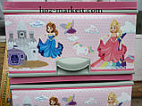 Комод пластиковий тумбочка для іграшок "Принцеси" рожевий, фото 3
