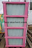 Комод пластиковий тумбочка для іграшок "Принцеси" рожевий, фото 5
