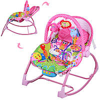 Шезлонг гойдалка для дітей Bambi PK-308-pink