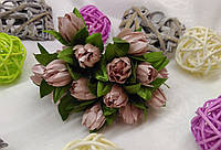 Тюльпаны из ткани цвет - пудра 2 см (20 шт)