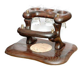 Мінібар із дерева з рюмками в подарунок
