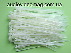 Кабельна стяжка 3 х 100 мм біла, ціна за упаковку (100 штук)