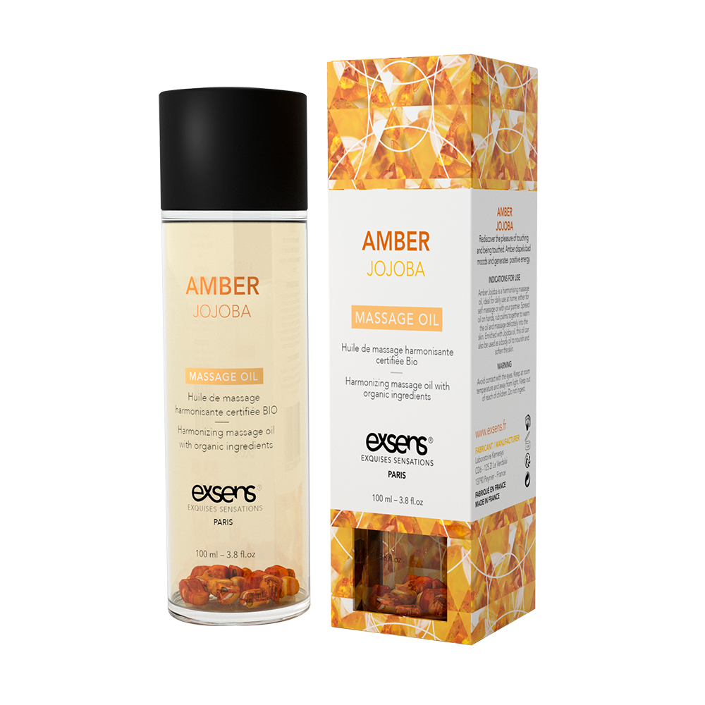 Гармонізувальна масажна олія з бурштином EXSENS Amber Jojoba, 100 мл. (Термін до 07.2025)