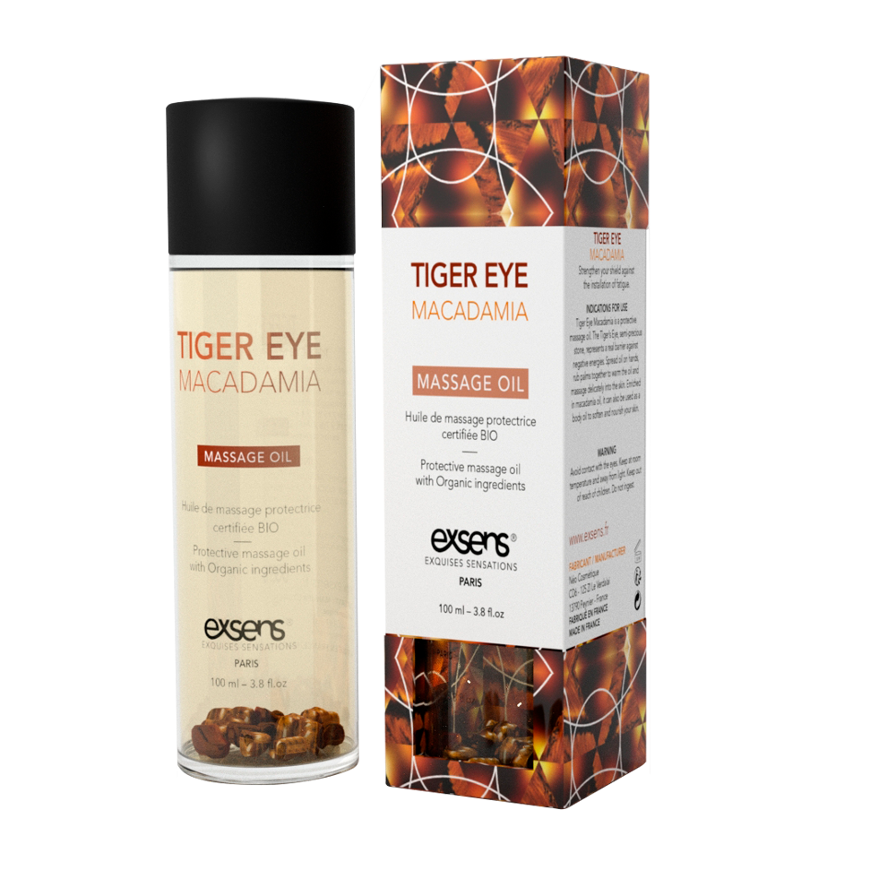 Захисна масажна олія з тигровим оком EXSENS Tiger Eye Macadamia, 100 мл.
